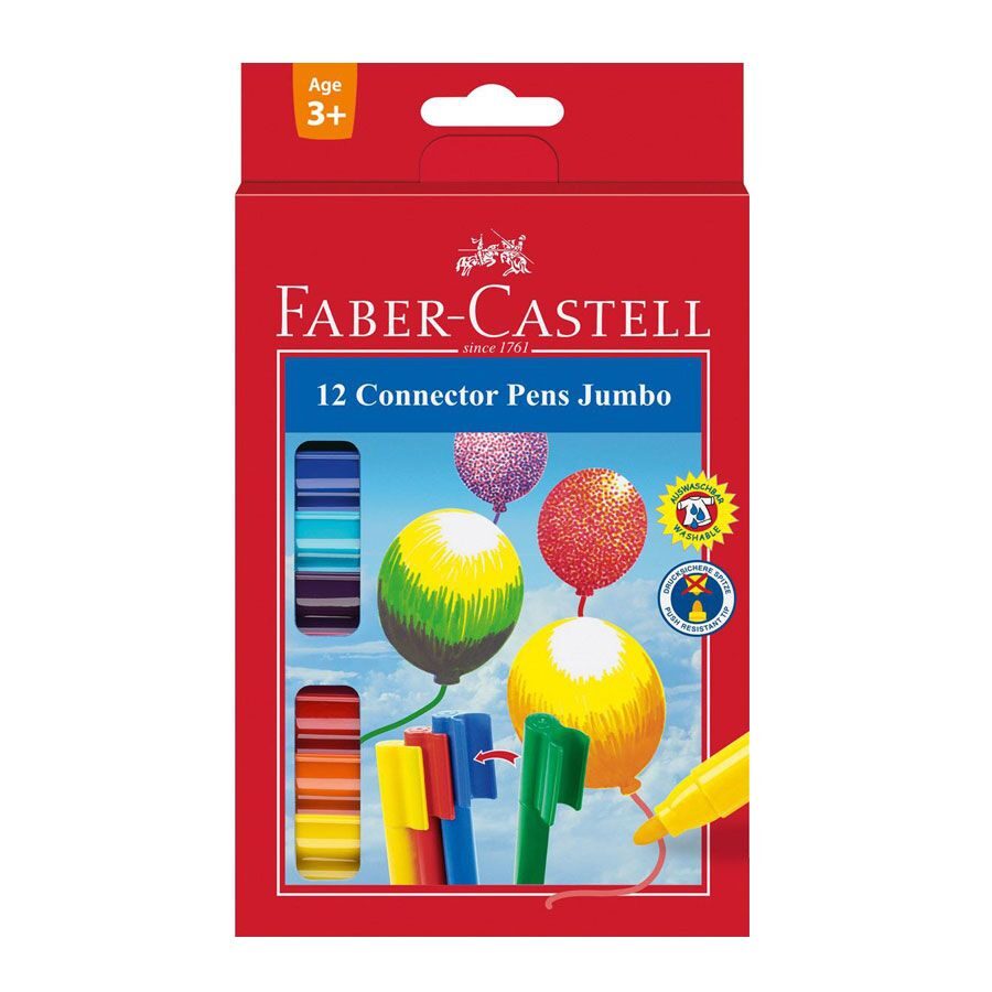 Фломастеры с клипом Faber-Castell Jumbo 12 цветов